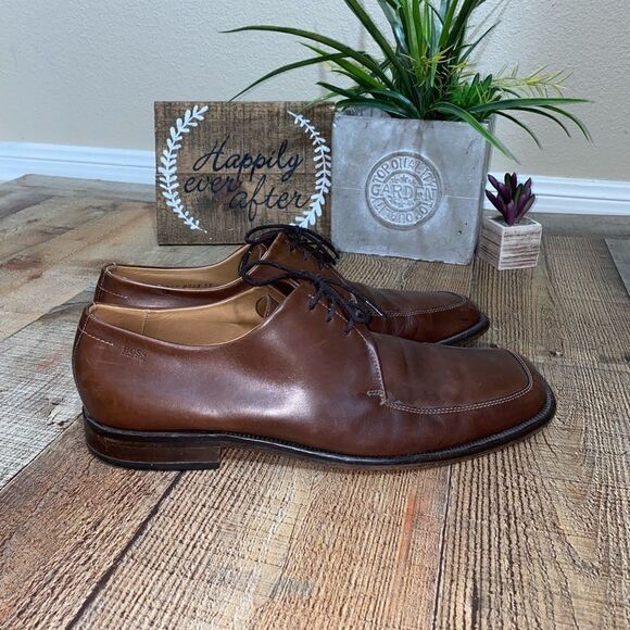 Boss Hugo Boss Mens Brown Square Toe Dress Shoes Sz 11 - Picture 13 of 13